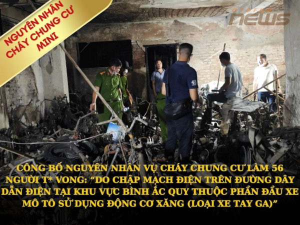 Nguyên nhân cháy chung cư mini ở Hà Nội: Do chập điện bình ắc-quy xe tay ga