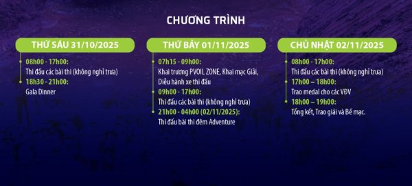 Lịch trình Giải đua PVOIL VOC 2025