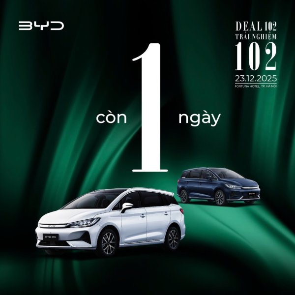 Chỉ còn 1 ngày duy nhất sự kiện ngày hội 1-0-2 của BYD kết hợp với Grab chính thức diễn ra