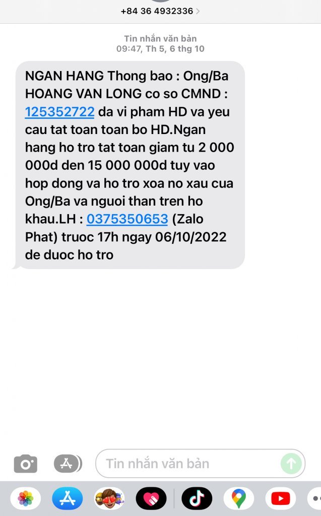 Không vay nợ nhưng bị gọi điện liên tục đòi nợ