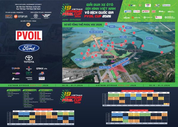 Sơ đồ, lịch trình sự kiện, lịch thi đấu PVOIL VOC 2026