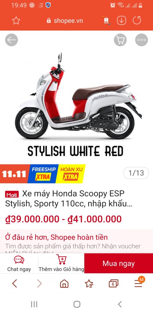 Xe Scoopy 110cc màu xanh ngọc đời mới giá tốt nhất Việt Nam 2019