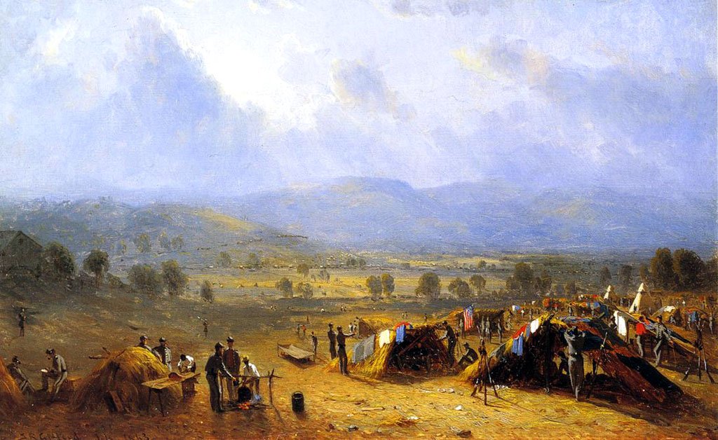 0 tnt Sanford Robinson Gifford - The Camp of the Seventh Regiment near Frederick, Maryland.jpg