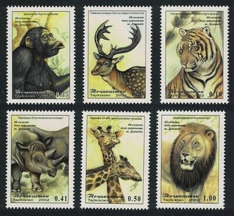 Tajikistan-Chimpanzee-Giraffe-Tiger-Lion-Rhinoceros-6v-2002.jpg