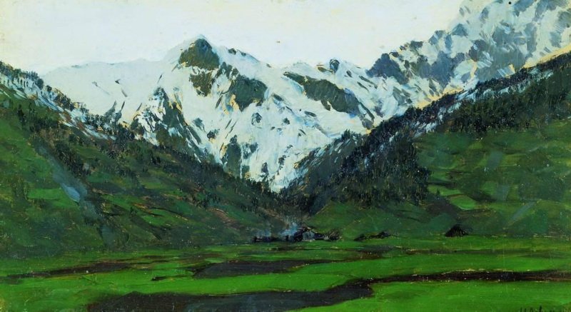 Trên dãy núi Alps vào mùa xuân.jpg