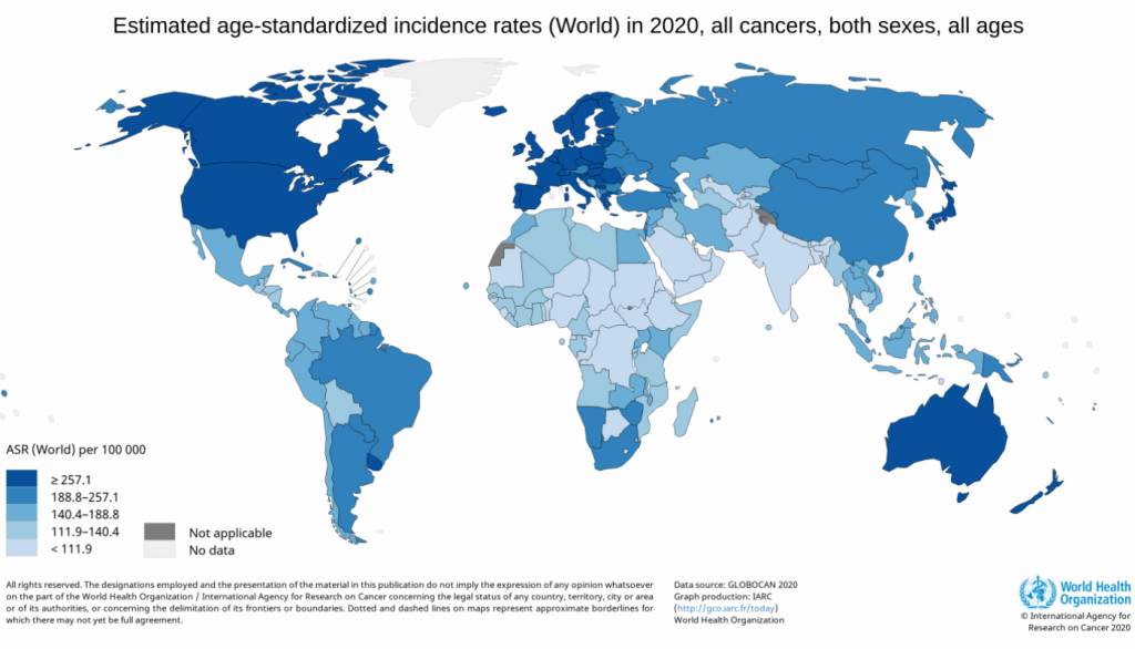 Estimated age-standardized incidence rates (World) in 2020, all cancers, both sexes, all ages.png