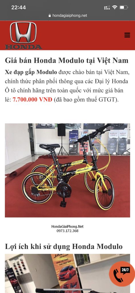 HN  Xe đạp gấp Modulo hàng tặng từ Honda  theNEXTvoz