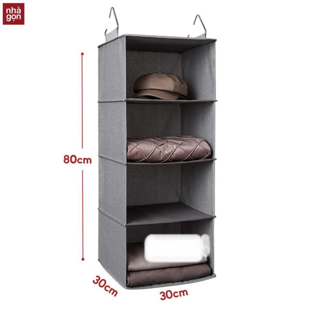 Túi vải treo tủ quần áo tiện lợi vải Oxfort 300D MA House MT4T-Grey6.jpeg