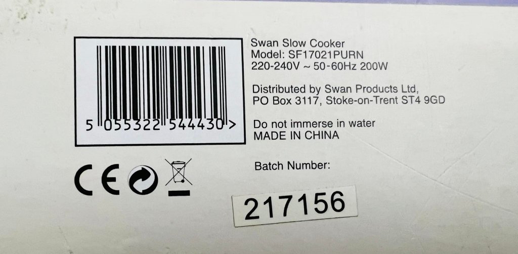 Swan SF17021PURN 3.5L Slow Cooker Retro Purple