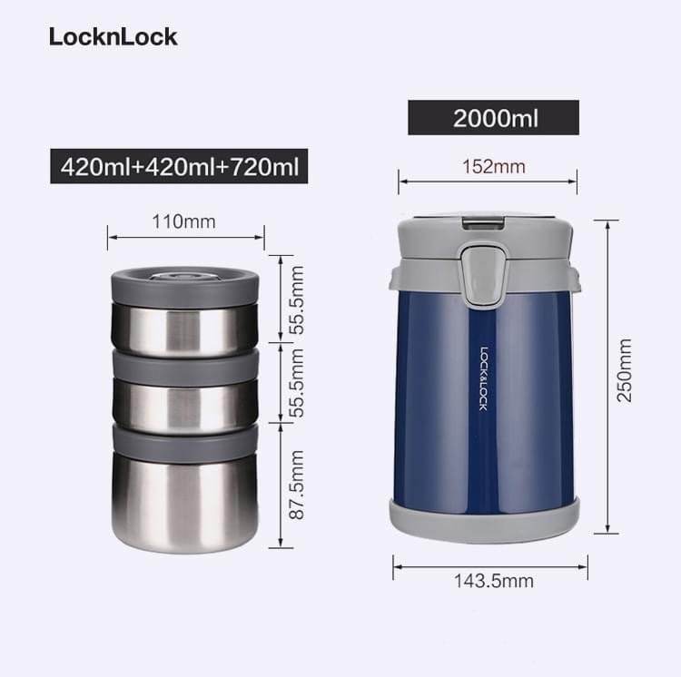 Bộ hộp cơm giữ nhiệt Easy Carry Lunch Box LocknLock  LHC8039 (2000ml)5.jpeg