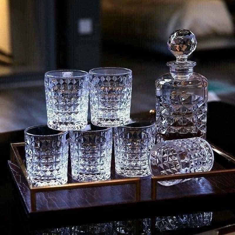 Bộ bình rượu và 6 cốc 230ml pha lê Crystal BOHEMIA Collection Diamond Whisky17.jpeg