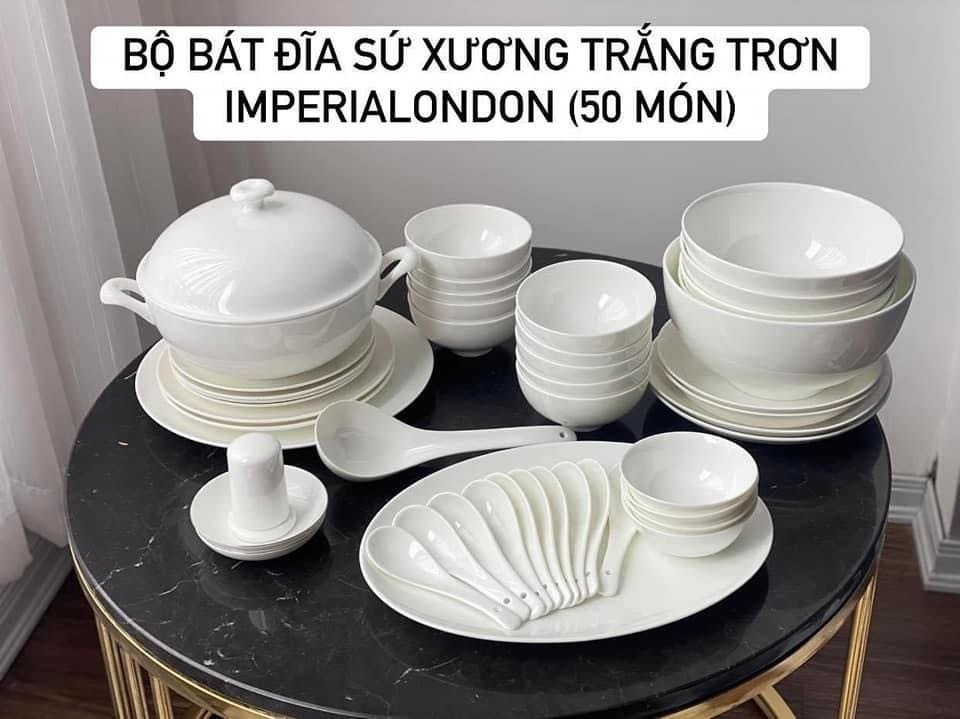 Bộ 50 bát đĩa sứ xương trắng trơn Imperialondon5.jpeg