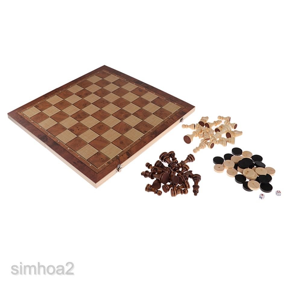 Bộ bàn cờ vua và Backgammon 2in1 bằng gỗ 40x40cm 1.jpeg