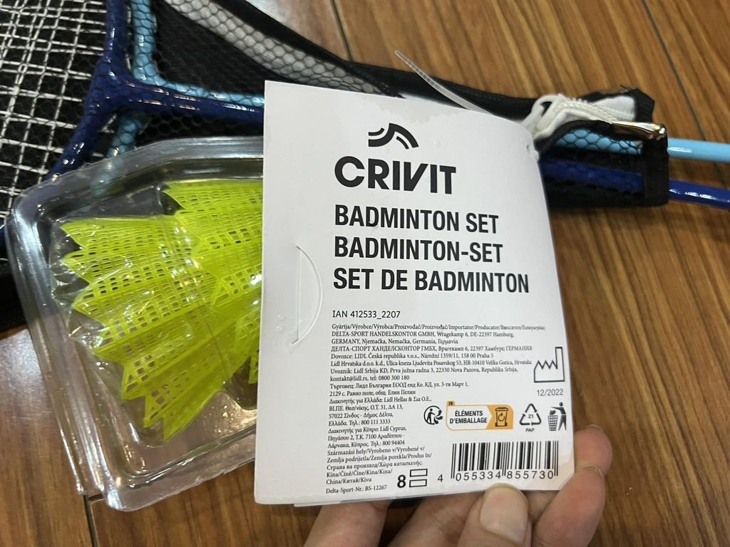 Bộ 2 vợt cầu lông kèm 2 quả cầu Crivit BS-122675.jpeg