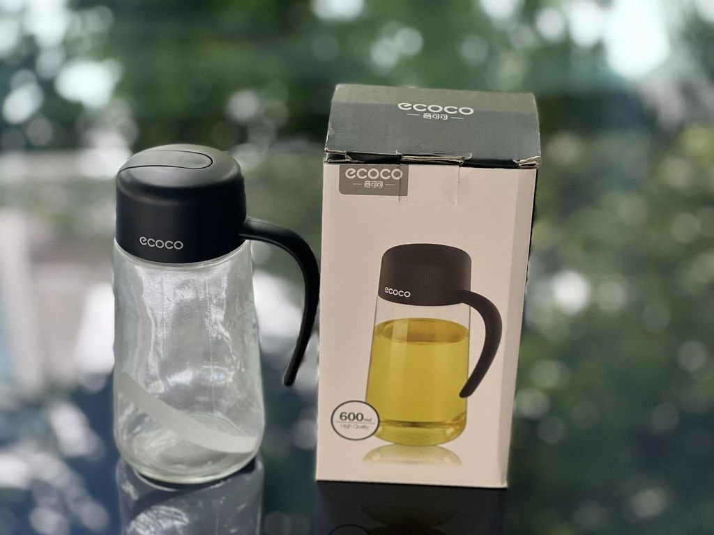 Bình thủy tinh rót dầu 600ml tự động đóng mở Ecoco E18091.jpeg