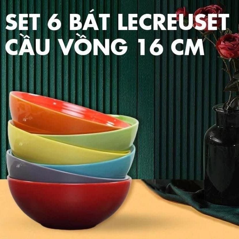 Bộ 6 bát sứ cầu vồng ăn ngũ cốc hoặc phở nhỏ 16cm Le Creuset3.jpeg