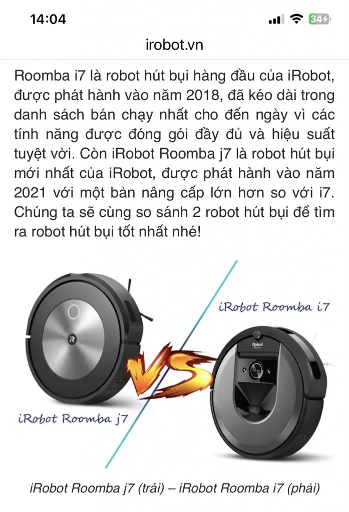 Irobot Roomba J7 – Robot hút bụi thông minh được trang bị công nghệ AI