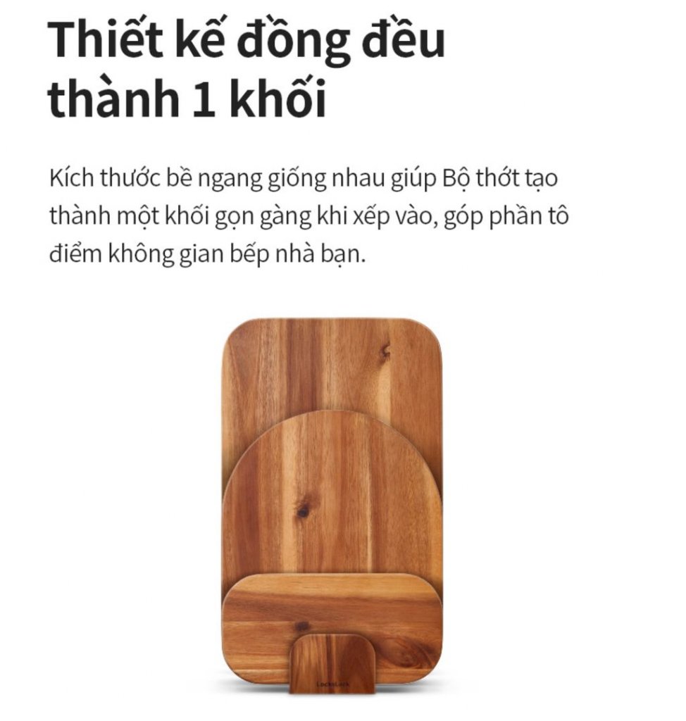 Bộ 3 thớt gỗ Acacia (tràm) tự nhiên kèm giá đỡ LocknLock CKD075S4 – sản xuất tại Việt Nam4.jpg