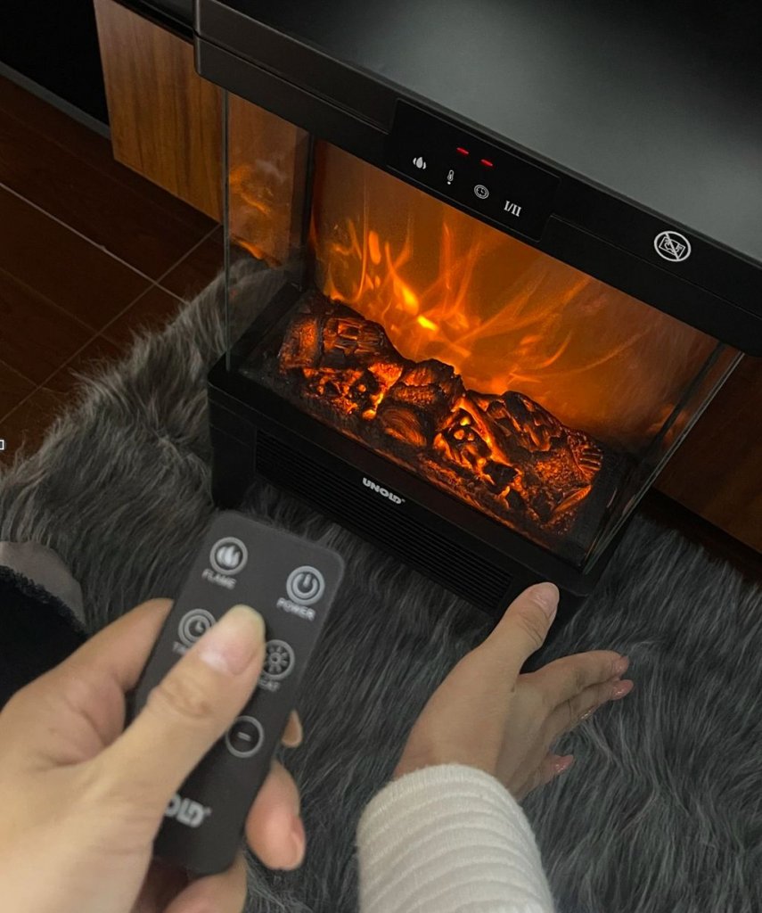 Lò sưởi điện có điều chỉnh nhiệt độ và hiệu ứng ngọn lửa 3D UNOLD 861825 1.jpg