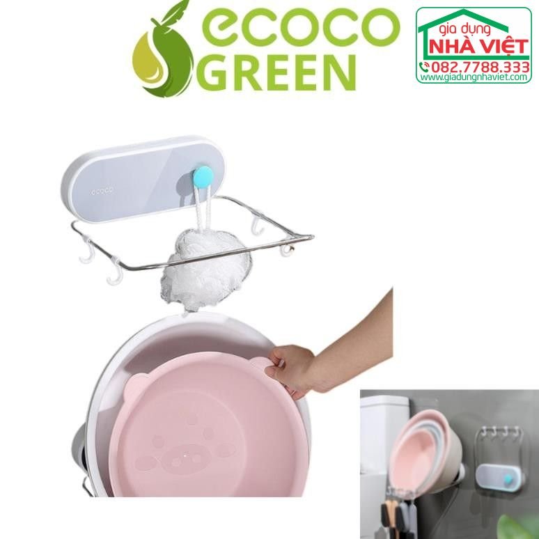 Giá để rổ, chậu, nồi kèm móc treo đồ có thể gấp gọn Ecoco E21285.jpg