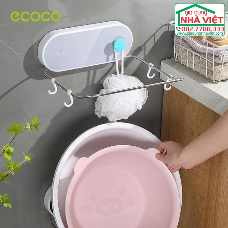 Giá để rổ, chậu, nồi kèm móc treo đồ có thể gấp gọn Ecoco E21287.jpg