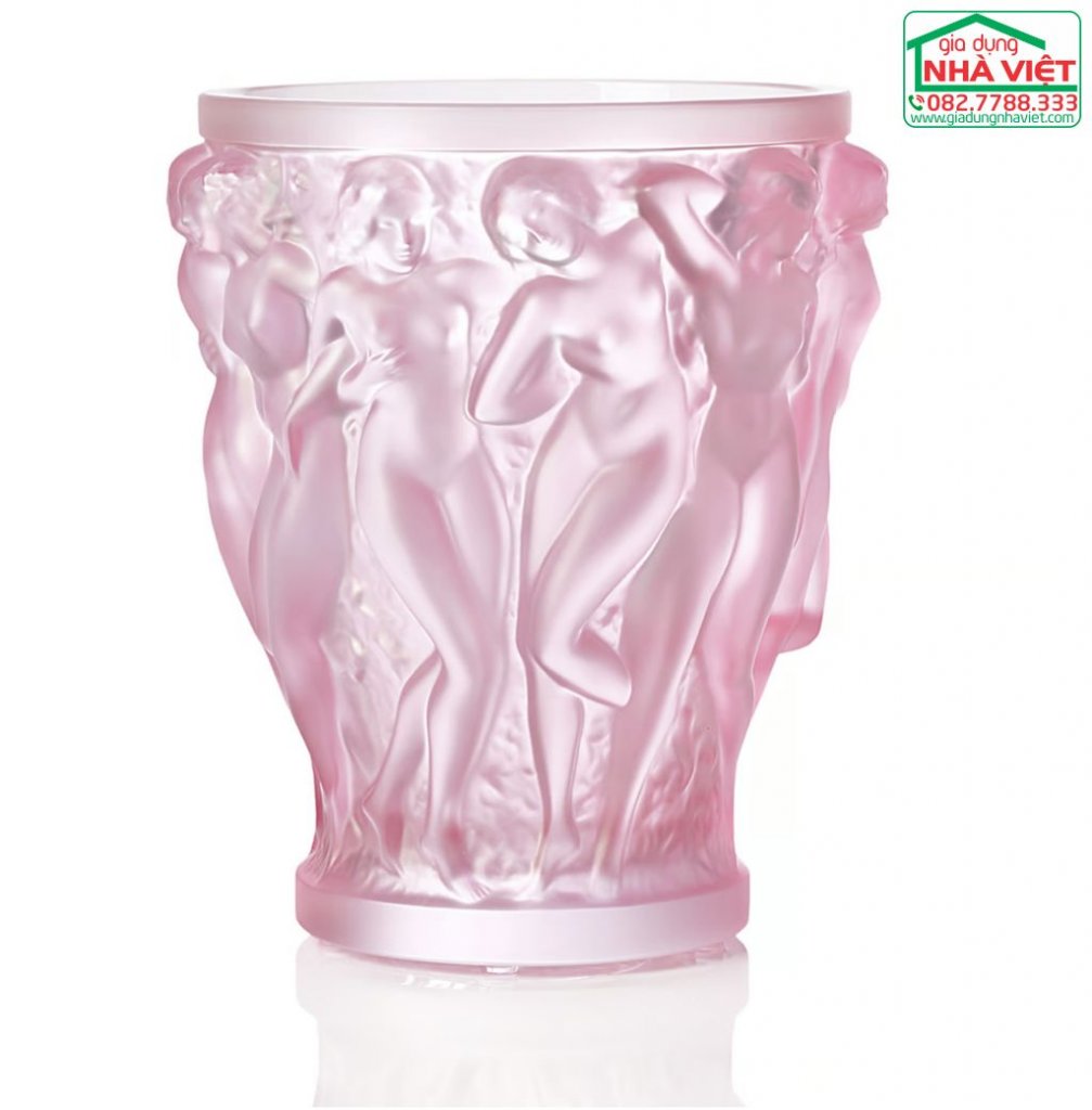 Lọ hoa pha lê ánh hồng 24cm Bacchantes Lalique 75078 - sản xuất tại Pháp1.jpg