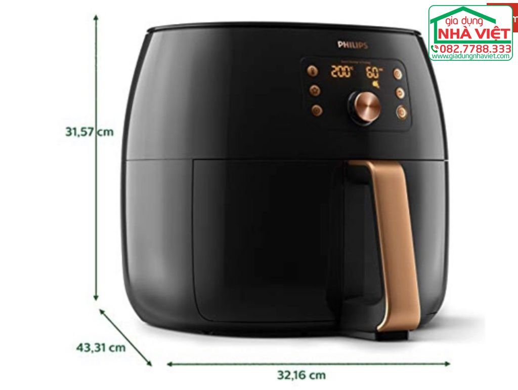 Nồi chiên không dầu size XXL 7.3L 2225W cảm biến thông minh Philips 9867-90 – nội ...jpg