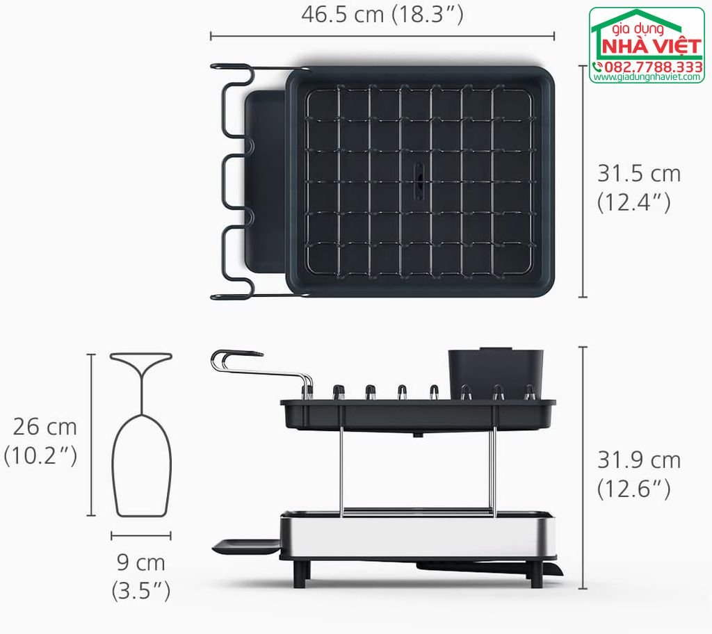  Giá úp bát đĩa 2 tầng bằng thép không gỉ Excel™ Joseph Joseph ‎8516472.jpg