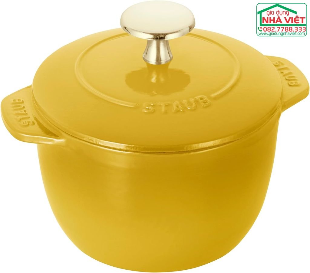 Nồi gang đúc tròn 16cm 1.74L màu vàng chanh Staub ‎10290645.jpg