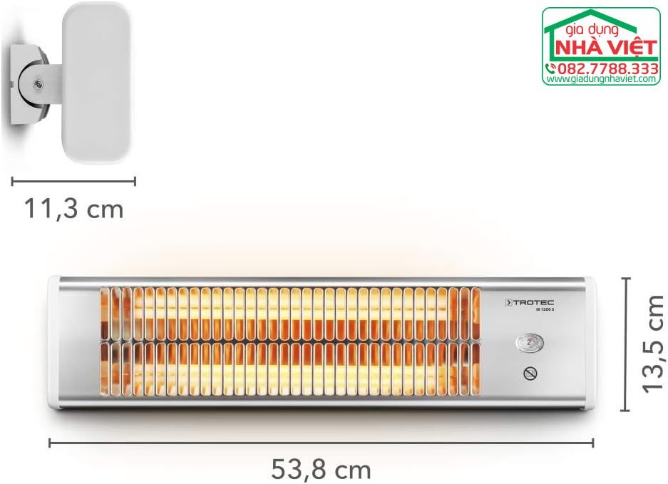 Máy sưởi nhà tắm hồng ngoại công suất 600 W - 1200 W TROTEC IR 1200 S4.jpg