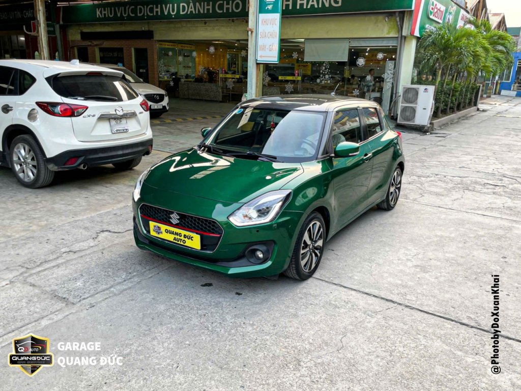 SUZUKI SWIFT -  ĐỔI MÀU TỪ XÁM SANG XANH LÁ TRỪ NÓC KHAIPHUCHOI QUANGDUCAUTO (22).jpg