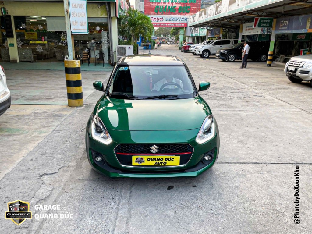 SUZUKI SWIFT -  ĐỔI MÀU TỪ XÁM SANG XANH LÁ TRỪ NÓC KHAIPHUCHOI QUANGDUCAUTO (23).jpg