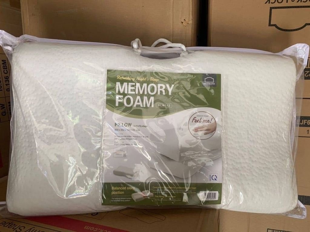 Gối Memory Foam 2 đầu thấp cao tốt cho đau cổ vai gáy LocknLock HLW1133.jpg