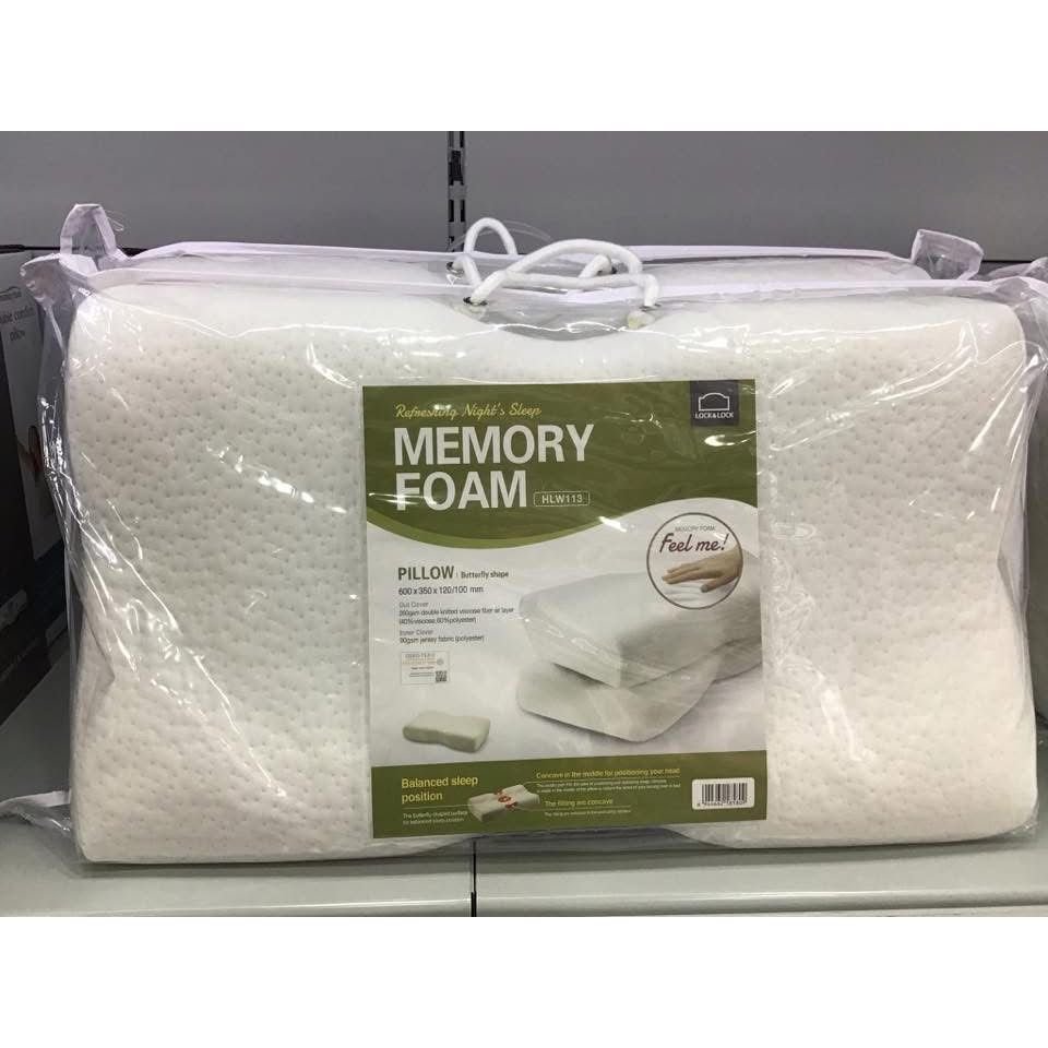 Gối Memory Foam 2 đầu thấp cao tốt cho đau cổ vai gáy LocknLock HLW1132.jpg