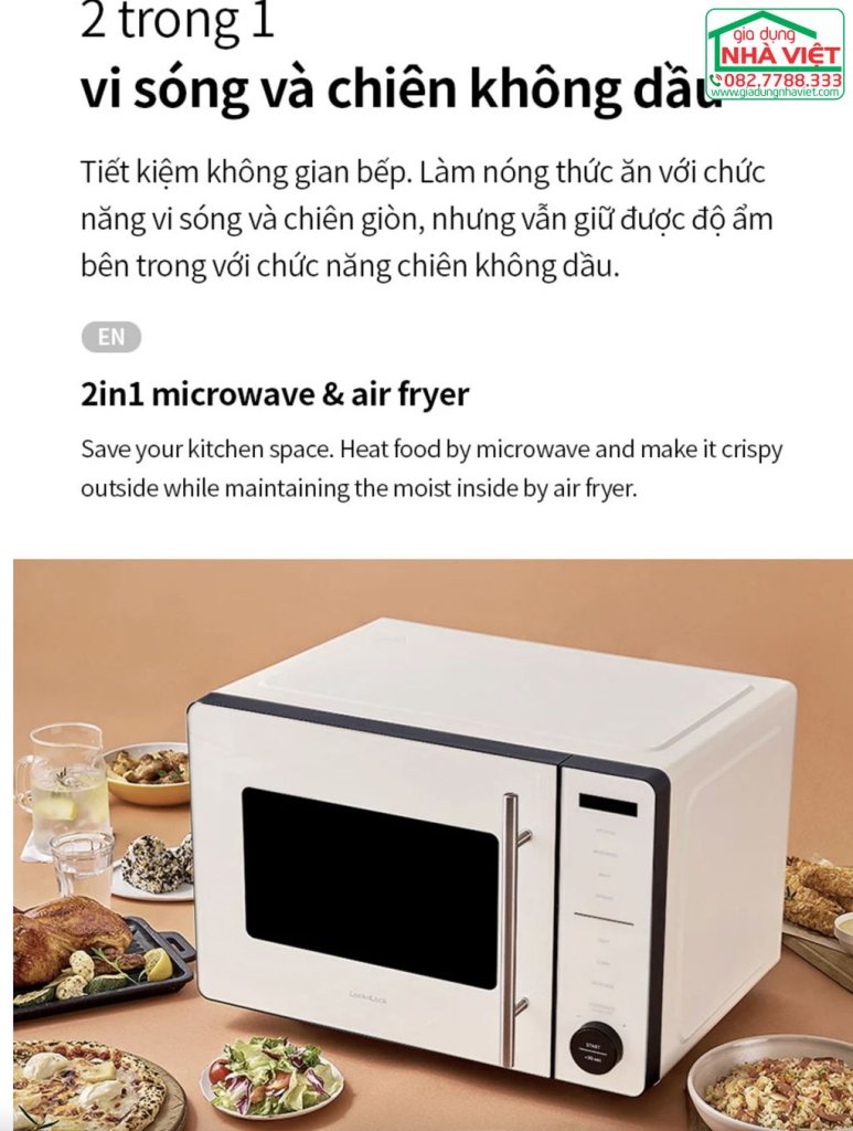 Lò chiên không dầu kết hợp lò vi sóng 22L Locknlock Rangefryer EJF294IVY6.jpg