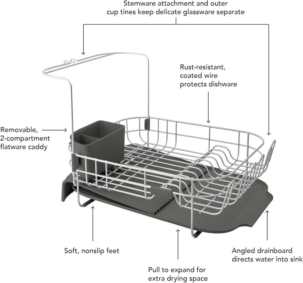 Kệ úp cốc chén bát bằng thép không gỉ có thể mở rộng KitchenAid KE894BXCG1.jpg