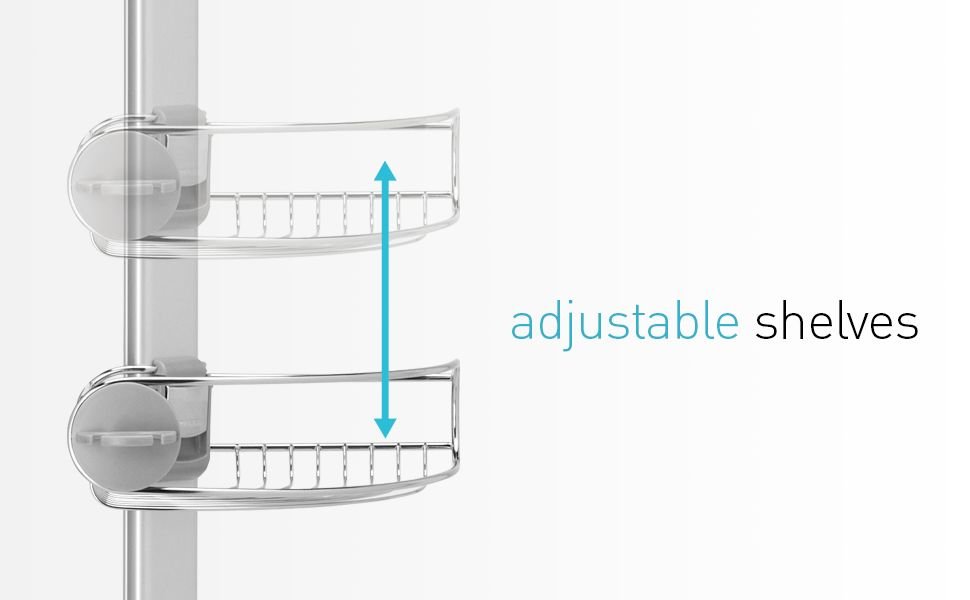 Giá kệ góc treo dụng cụ nhà tắm loại chống sàn và trần Simplehuman BT10624.jpg