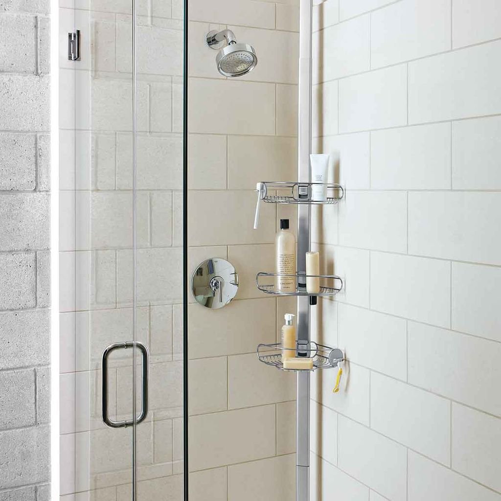 Giá kệ góc treo dụng cụ nhà tắm loại chống sàn và trần Simplehuman BT106233.jpg