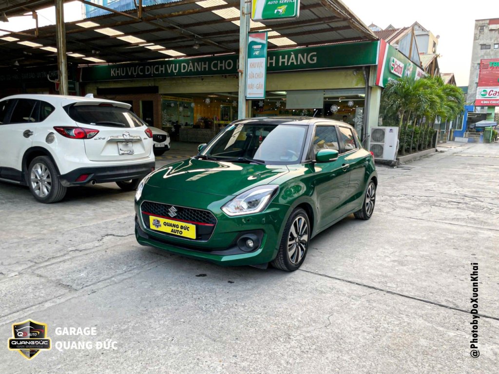 SUZUKI SWIFT -  ĐỔI MÀU TỪ XÁM SANG XANH LÁ TRỪ NÓC KHAIPHUCHOI QUANGDUCAUTO (21).jpg