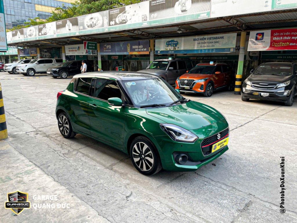 SUZUKI SWIFT -  ĐỔI MÀU TỪ XÁM SANG XANH LÁ TRỪ NÓC KHAIPHUCHOI QUANGDUCAUTO (24).jpg