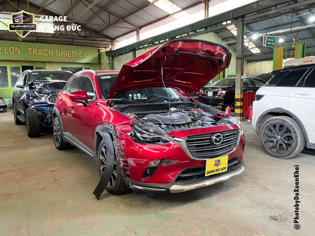MAZDA CX3 ĐỎ - TAI NẠN ĐẦU, HÔNG XE, CỬA SAU LÁI QUANGDUCAUTO Khải Phục hồi (3).jpg