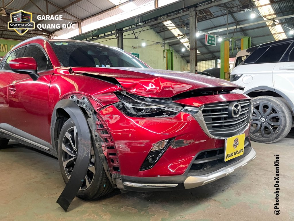 MAZDA CX3 ĐỎ - TAI NẠN ĐẦU, HÔNG XE, CỬA SAU LÁI QUANGDUCAUTO Khải Phục hồi (8).jpg