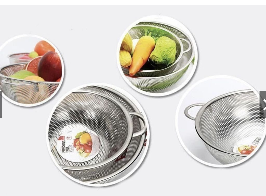 Rổ inox 28cm Punching Hole Basket có tay cầm LocknLock MIXB12829.jpg