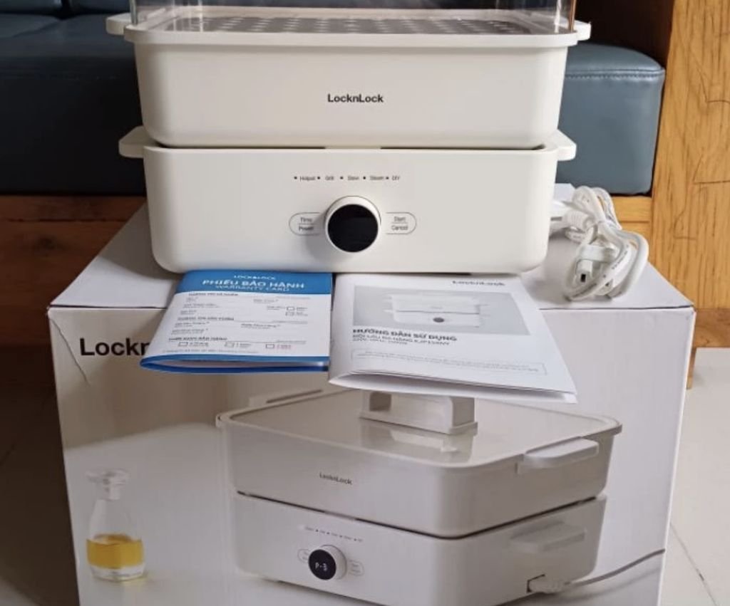 Nồi lẩu điện đa năng 4.5L 1500W Bianco Electric Multicooker Locknlock EJP154IVY9.jpg