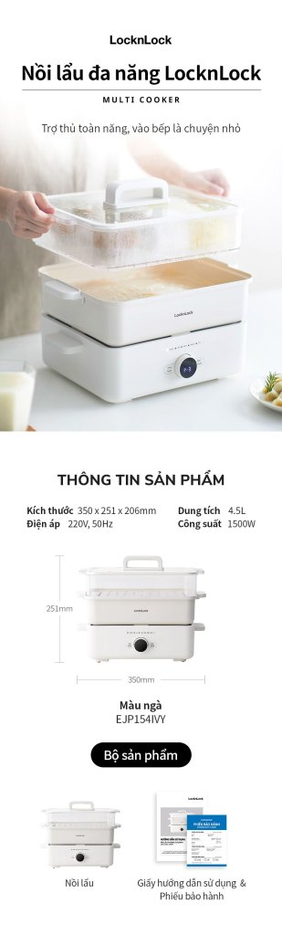 Nồi lẩu điện đa năng 4.5L 1500W Bianco Electric Multicooker Locknlock EJP154IVY2.jpeg