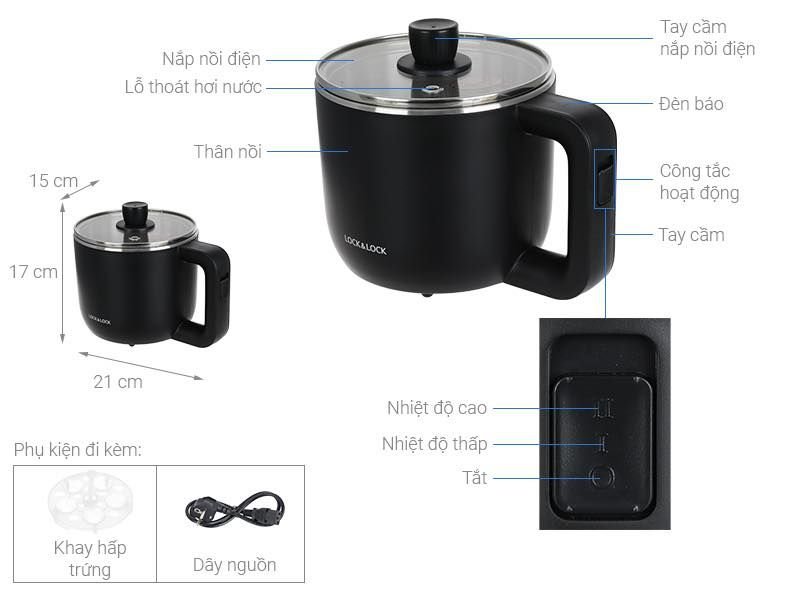 Nồi điện mini đa năng 0.8L 600W LocknLock EJP116BLK.jpg