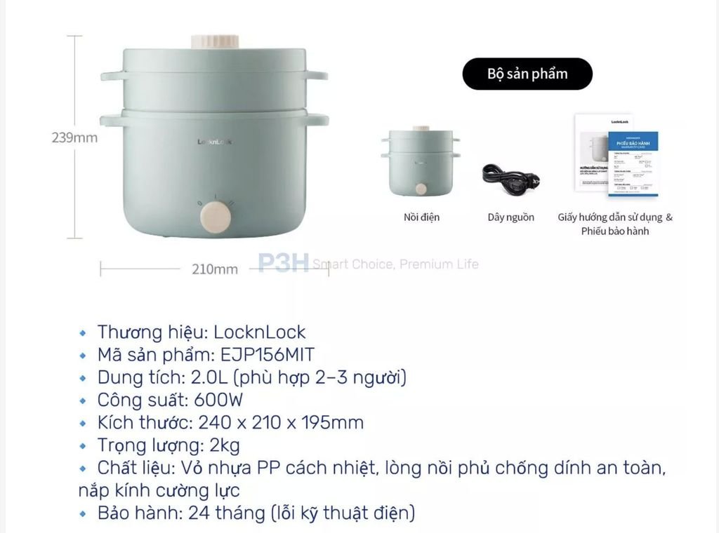Nồi điện đa năng 2L Electric Multipot có xửng hấp LocknLock EJP156MIT14.jpg