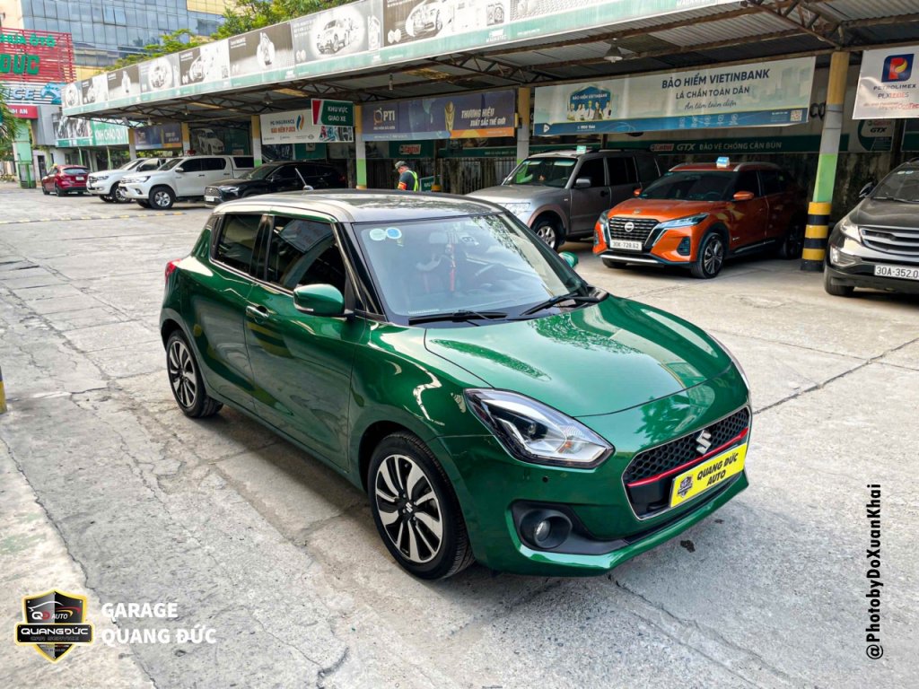 SUZUKI SWIFT -  ĐỔI MÀU TỪ XÁM SANG XANH LÁ TRỪ NÓC KHAIPHUCHOI QUANGDUCAUTO (44).jpg