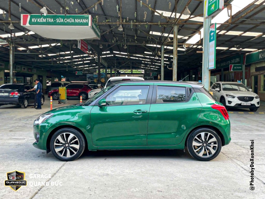 SUZUKI SWIFT -  ĐỔI MÀU TỪ XÁM SANG XANH LÁ TRỪ NÓC KHAIPHUCHOI QUANGDUCAUTO (37).jpg