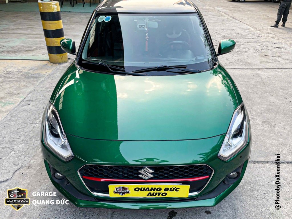 SUZUKI SWIFT -  ĐỔI MÀU TỪ XÁM SANG XANH LÁ TRỪ NÓC KHAIPHUCHOI QUANGDUCAUTO (43).jpg